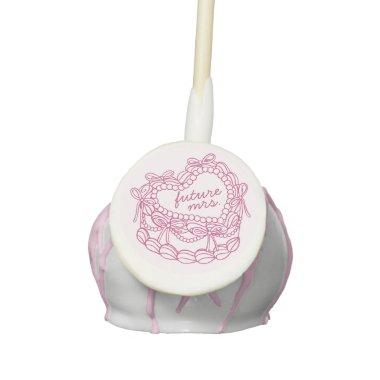 Pink Bow Retro Heart Coquette Cake  Cake Pops