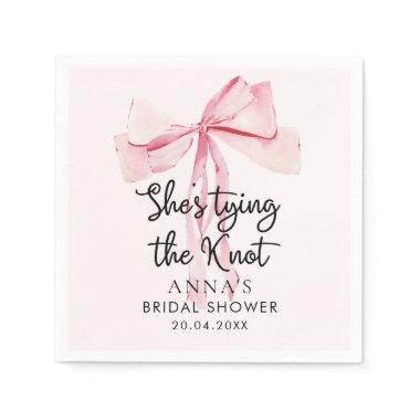 Pink Bow She Tying The Knot  Napkins