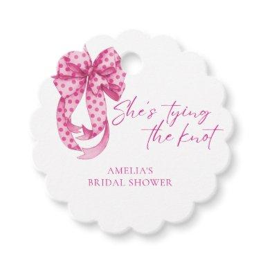 Pink bow She's Tying the Knot  Favor Tags