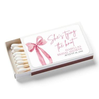 Pink Bow She's Tying the Knot  Matchboxes