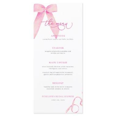 Pink Bow She's Tying the Knot  Menu