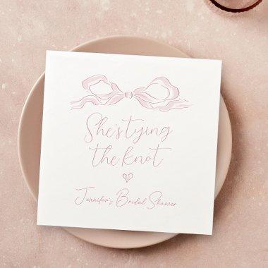 Pink Bow She's Tying the Knot  Napkins