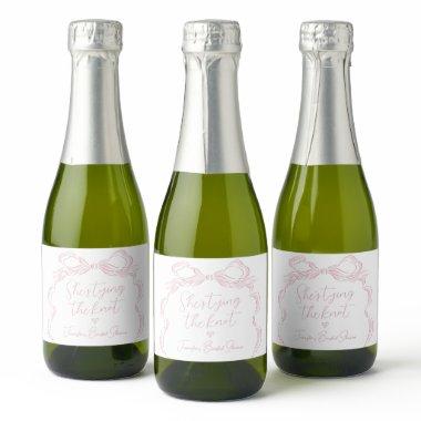 Pink Bow She's Tying the Knot  Sparkling Wine Label