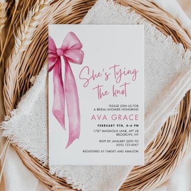 Pink Bow Theme She's Tying the Knot