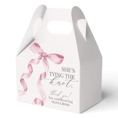 Pink Bow Tying the Knot  Gift Favor Boxes