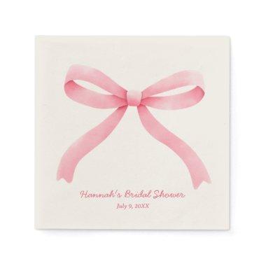 Pink Bow Tying the Knot  Napkins