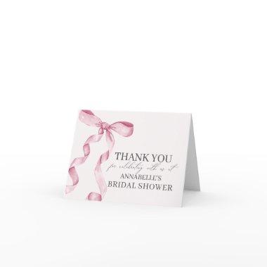 Pink Bow Tying the Knot  Thank You