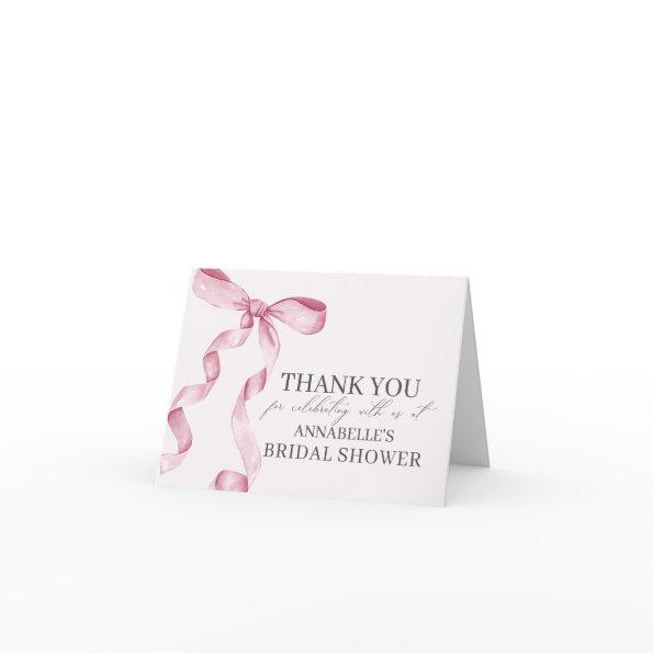 Pink Bow Tying the Knot  Thank You