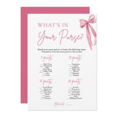 Pink Bow What's In Your Purse  Game