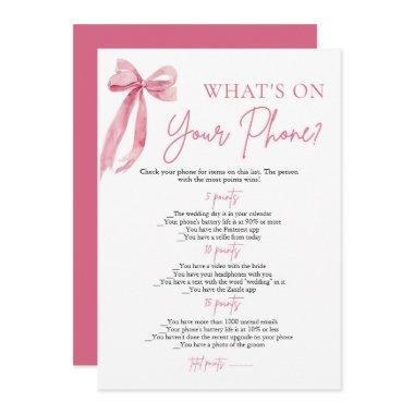 Pink Bow What's On Your Phone  Game