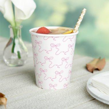 Pink Bow Whimsical Paper Cup