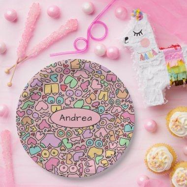 Pink breasts popular funny pattern paper plates