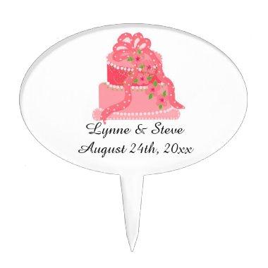 Pink Bridal Cake Cake Topper