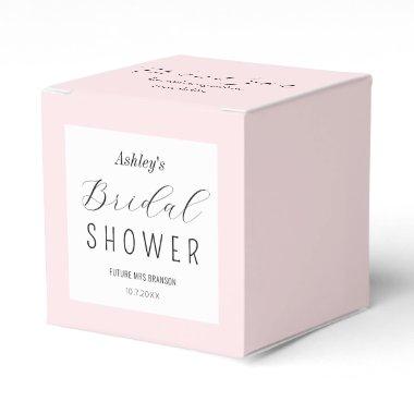 Pink Bridal Shower Black Script Favor Boxes