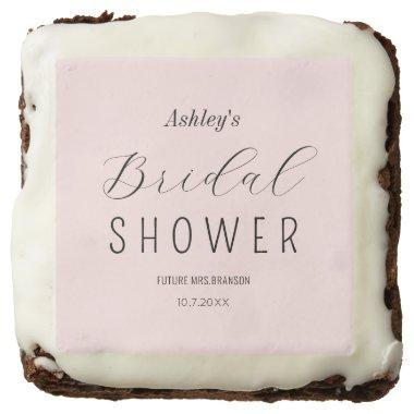 Pink Bridal Shower Favor Script Brownie
