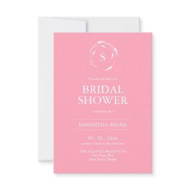 Pink Bridal Shower Invitations with QR Code