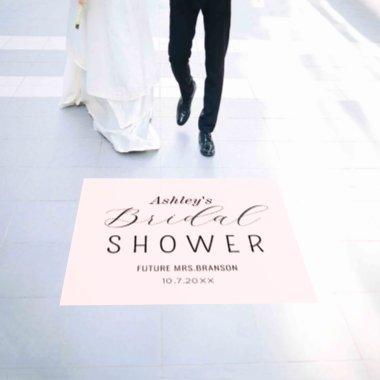 Pink Bridal Shower Script Minimalist Floor Decals