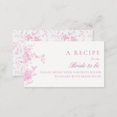 Pink Bridal Shower Share A Recipe Enclosure Invitations
