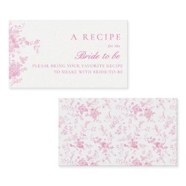 Pink Bridal Shower Share A Recipe Enclosure Invitations