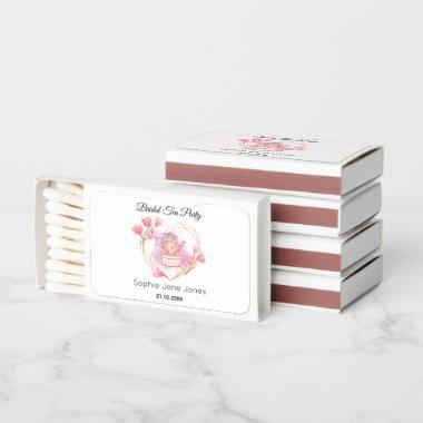 Pink Bridal Tea Party Wedding Matchboxes