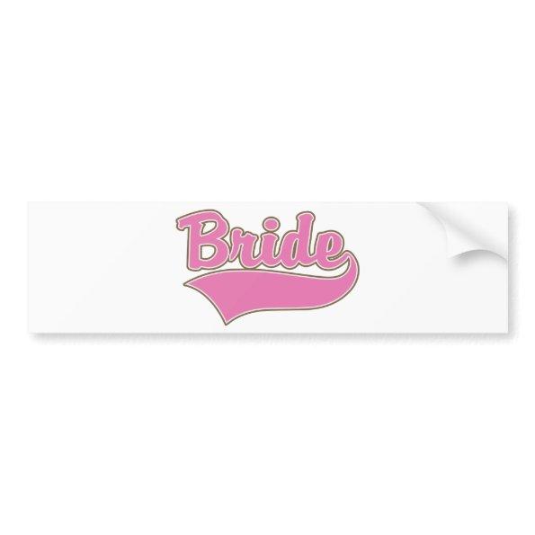 Pink Bride Design with Swash Tail Bumper Sticker
