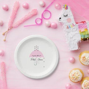 Pink Bride Sprinkle A Little Love Shower Party Paper Plates