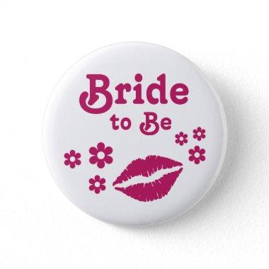 Pink Bride to Be Pin - hot pink bridal party pins