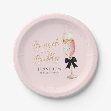 Pink Brunch and Bubbly  Paper Plates