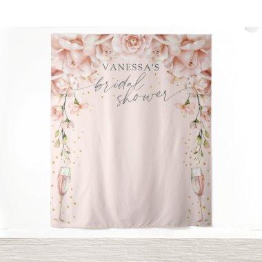 Pink Brunch & Bubbly floral  backdrop