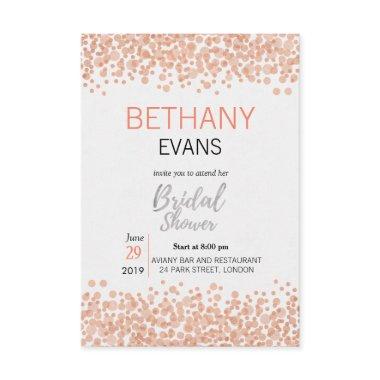 Pink Bubbles Chic Calligraphy  Invite