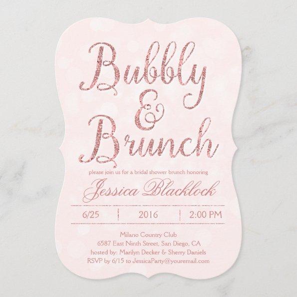 Pink Bubbly and Brunch Bridal Shower Invitations
