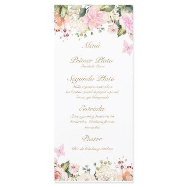 Pink butterfly rose bouquet menu