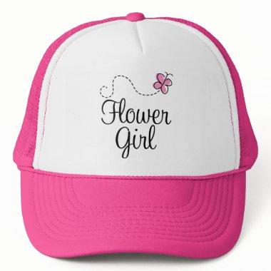 Pink Butterfly Wedding Party Flowergirl Cap