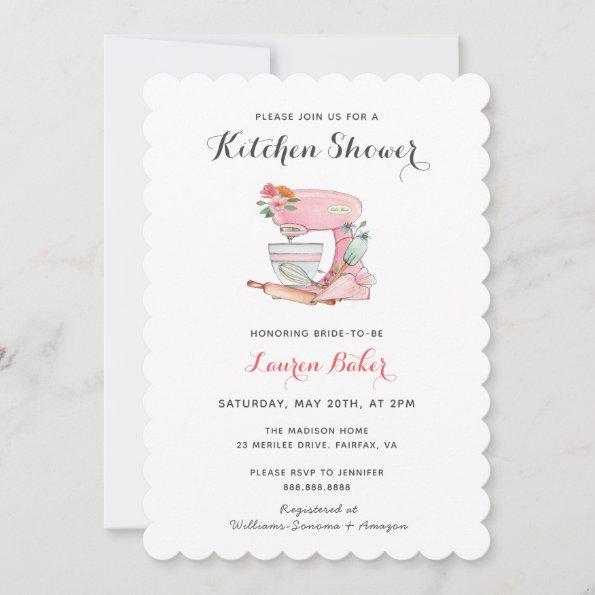 Pink Cake mixer Kitchen Bridal shower Invitations