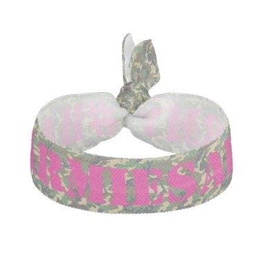 Pink Camouflage Bachelorette Hashtag Hair Ties
