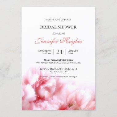 Pink Carnations Bridal Shower Invitations