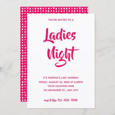 Pink Casual Script | Ladies Night Bridal Shower Invitations