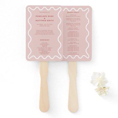 Pink Ceremony Program Hand Fan