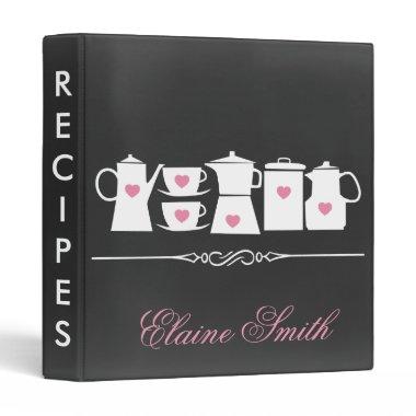 Pink Chalkboard Kitchen Bridal Recipe Folder
