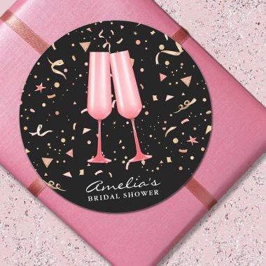 Pink Champagne  Classic Round Sticker