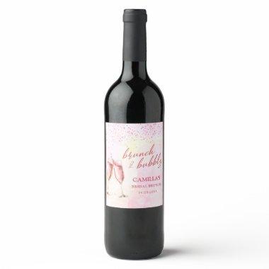 Pink Champagne Brunch And Bubbly  Wine Label