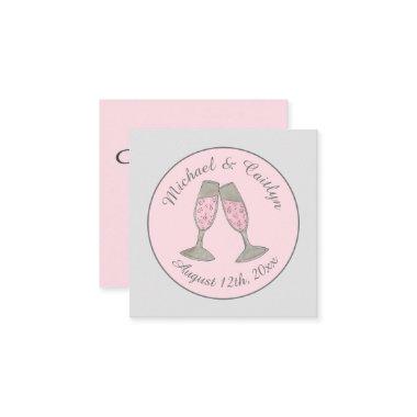 Pink Champagne Toast Cheers Wedding  Enclosure