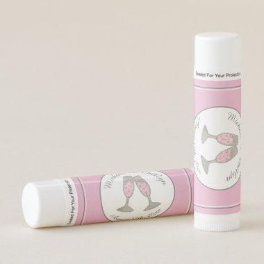 Pink Champagne Toast Cheers Wedding  Lip Balm