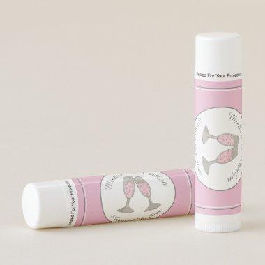 Pink Champagne Toast Cheers Wedding Bridal Shower Lip Balm