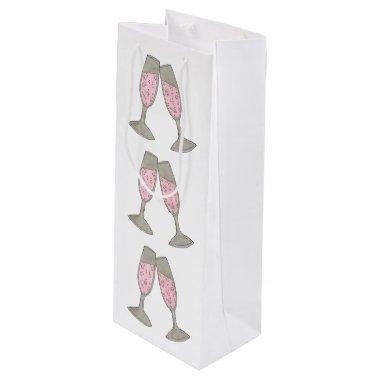 Pink Champagne Wedding  Toast Wine Gift Bag