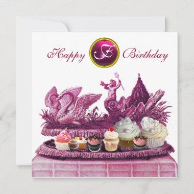 PINK CHARIOT OF SWANS AND CUPCAKES BIRTHDAY PARTY Invitations
