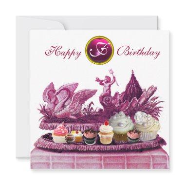 PINK CHARIOT OF SWANS AND CUPCAKES BIRTHDAY PARTY Invitations