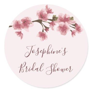 Pink Cherry Blossom  Classic Round Sticker