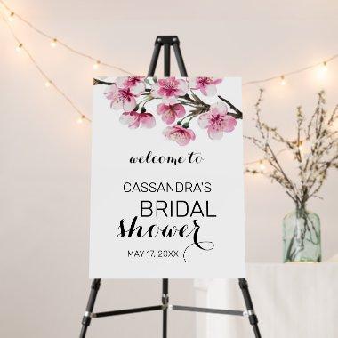 Pink Cherry Blossom Greenery  Welcome Foam Board