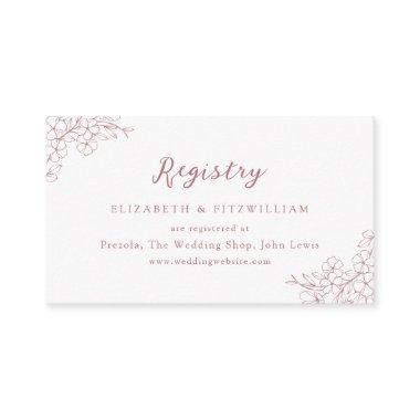 Pink Cherry Blossom Monogram Crest Bridal Registry Enclosure